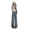 The grey wide-leg pants with a drape for women's suit material make them look taller and slimmer, and are suitable for commuting and casual wear Item Picture